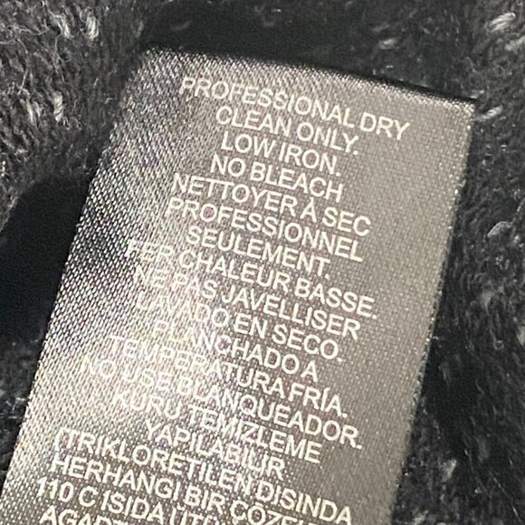 Tibi Womens Black Textured Knit Sweater L designer neutral fun shaggy texture - Picture 5 of 10